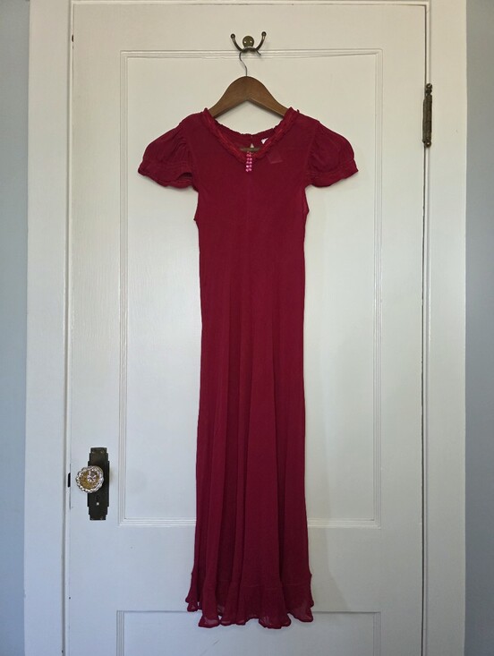 April Cornell Other - April Cornell Sheer Overlay Dress – Girls’ Size 11/12 – Berry Red